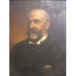 A late Victorian portrait of a bearded gentleman, aged 52, oils on canvas, 1890 in gilt frame,