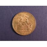 An 1876 gold sovereign