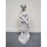 A 19th Century marble figure of a mother with child at her breast,