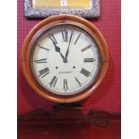 A mahogany 12" dial clock with Roman dial signed London, 8 day movement striking a coiled gong,