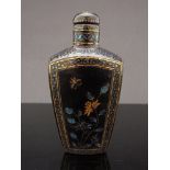 A circa 1884-1940 Chinese lac Burgaute snuff bottle,