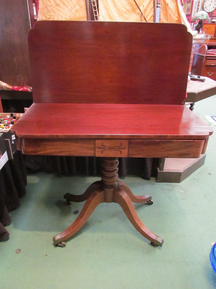 A 19th Century mahogany tea table of breakfront form, - Image 2 of 2