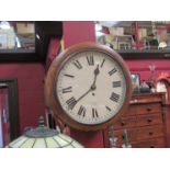 An oak cased dial clock with painted Roman dial signed John Smith & Son,
