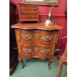 A 19th Century walnut two drawer bedside chest on sabre legs,