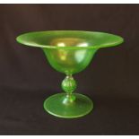 A green glass tazza,