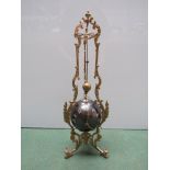 A mid Victorian French mystery clock with pendulum (on silk suspension) suspended above the