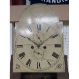 A 19th Century oak and mahogany longcase clock with painted arch dial signed W.