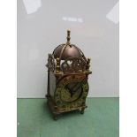 A Smith's brass lantern clock of small proportions,