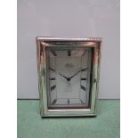 A modern desk timepiece with silver frame, Sheffield 1989,