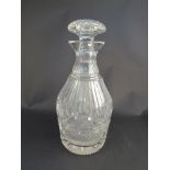 An Edwardian crystal glass decanter with star cut base