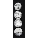 Piero Fornasetti - Four plates from the "Julia" series. All fully back stamped, Fornasetti Milano.