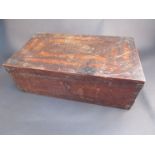 A circa 1900 Eastern hardwood writing / artist box with fitted interior and single drawer.