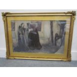 Two Pre-Raphaelite prints in gilt frames,