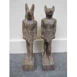 Two Egyptian reconstituted granite figures,
