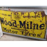 A wood-milne motor tyres enamel sign (approx 7' x 4')