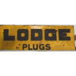 An enamelled sign "Lodge Plugs"