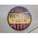 A double sided circular enamel sign "Dunlop Stock"