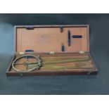 A 19th Century Cary London cased scientific hydrographic office brass protractor station pointer