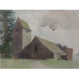 JOHN SERGEANT: Watercolour entitled verso "The Church, Kinnersley" Hereford, December, 31 x 37cm,