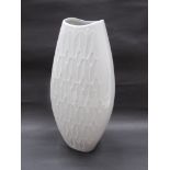 A West German large white gloss porcelain vase by Alboth and Kaiser,