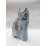 A Carn Pottery cat by John Beusmans, FC5, with fish design in relief. Stamped & signed to base.