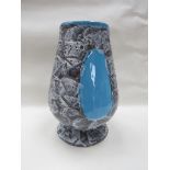 A French blue lava Vallauris vase of large goblet form.