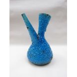 A Continental ceramic ewer with blue lava glaze, unmarked,