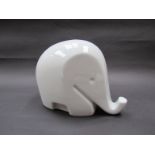 A Colani white porcelain glass elephant money box a/f