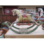 A circa 1900 rocking horse for restoration height 76cm,