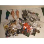 A good selection of Action Man figures, clothing, accessories including "Brutus" the guard dog etc.