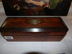 A French kingwood glove box with brass inlay