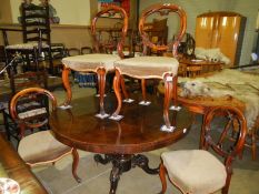 A set of 4 Victorian mahogany cabriole leg chairs