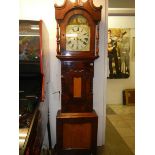 An 8 day oak cased Grandfather clock by Wm Harrison, Hexham
 
30 hour movement with a face that