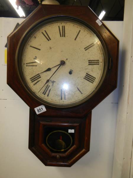 An American drop dial wall clock