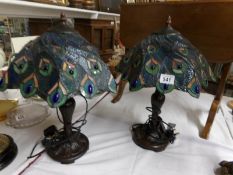 A pair of Tiffany style table lamps