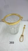 A Val St. Lambert Belgian glass ice bucket decorated with 24ct gold, signed
 
No damage