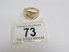 A 9ct gold and diamond Masonic ring, hall marked Birmingham 1982, maker BS. size V, approx. 7