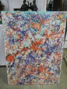 A large modern abstract oil painting on canvas by Dorothy Lee Roberts