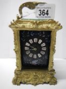 A carriage clock, a/f
 
No glass panels on sides or front
Missing door
Movement incomplete