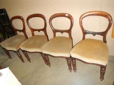 A set 4 mahogany dining chairs