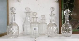 A collection of Victorian glass ware including chemist's bottles