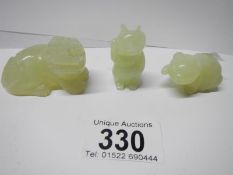 3 jade animals