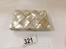 A wallet type mother of pearl card case