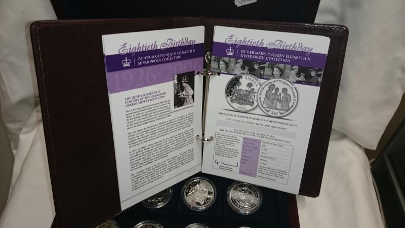 24 cased silver proof coins, Queen Elizabeth's 80th birthday - Image 3 of 4