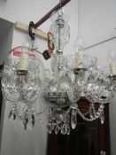 A good quality 8 light glass chandelier