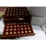 A cased full set of 70 'Our Royal Sovereigns' commemorative coins