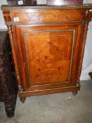 An inlaid pier cabinet with marble top a/f