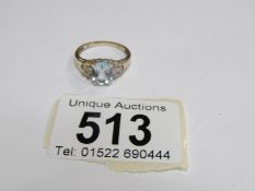 A 9ct gold ring set topaz size M