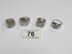 4 new sterling silver Masonic rings