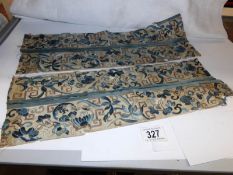 2 pairs of antique Japanese silk cuffs